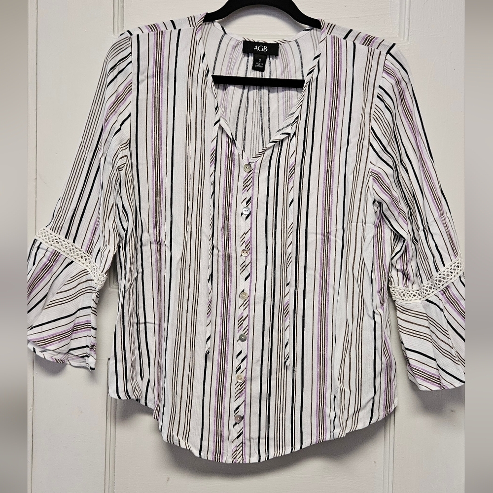 AGB Women's Striped Lounge Set Size Small